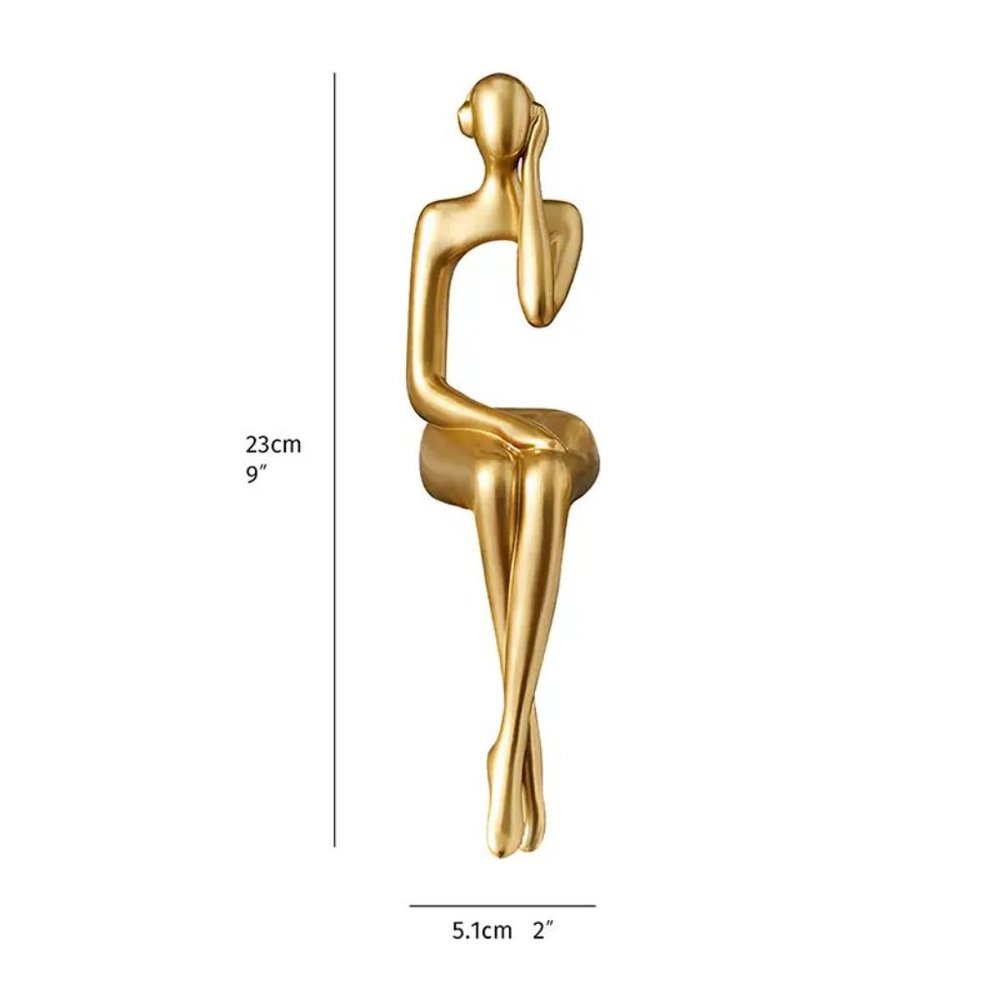 Set of 4 Golden Abstract Sitting Sculptures - Creative and Modern Art Pi… - Picture 8 of 9